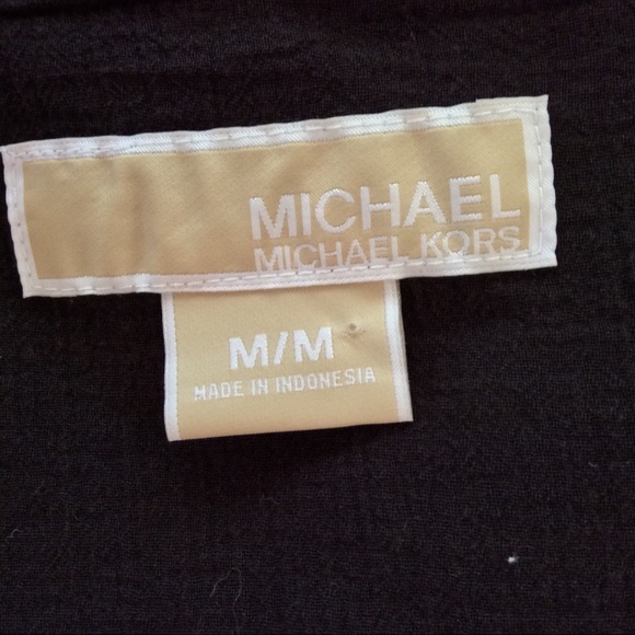 MICHAEL KORS BLACK GAUZY LONG SLEEVE V NECK MEDIUM - Picture 4 of 8